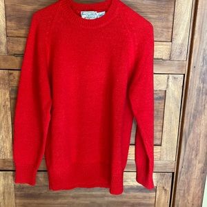 Red Shetland Wool Crewneck Sweater
